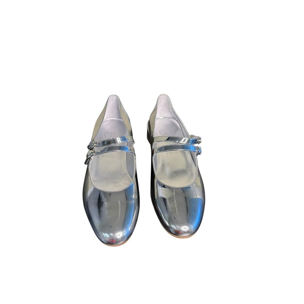 Christian Louboutin NIB Sweet Jane Mary Janes in Metallic Silver Size 40 - Picture 4 of 12
